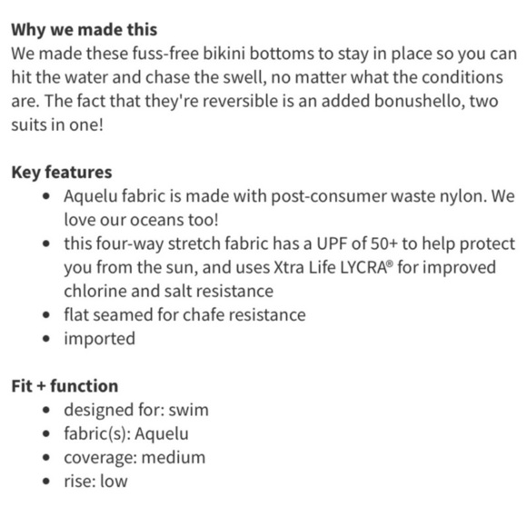 Lululemon Salty Swim Bikini 2 Piece Reversible Swim Suit UPF 50 Size 4/6 Small - Picture 14 of 15